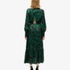 Robe longue à col bénitier en jacquard Robe longue à col bénitier en jacquard