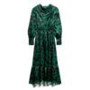 Robe longue à col bénitier en jacquard Robe longue à col bénitier en jacquard