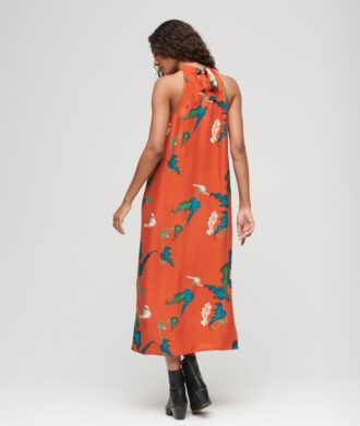 Robe longue à col haut