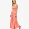 Robe longue en jersey et dentelle Robe longue en jersey et dentelle