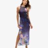Robe longue en satin imprimé Robe longue en satin imprimé
