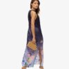 Robe longue en satin imprimé Robe longue en satin imprimé