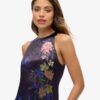Robe longue en satin imprimé Robe longue en satin imprimé