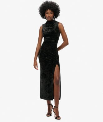 Robe longue en velours