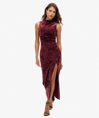 Robe longue en velours