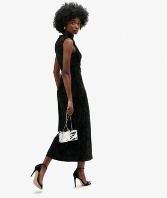 Robe longue en velours