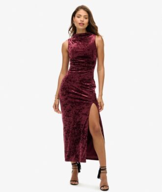 Robe longue en velours