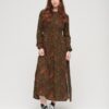 Robe longue imprimée à smocks Robe longue imprimée à smocks