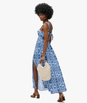 Robe longue à nouer dans le dos