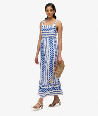 Robe longue à volants