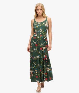 Robe longue à volants tissée