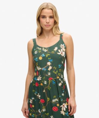 Robe longue à volants tissée