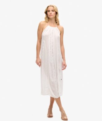Robe mi-longue à col licou