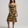 Robe midi à bretelles imprimée et boutonnée Robe midi à bretelles imprimée et boutonnée