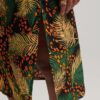 Robe midi à bretelles imprimée et boutonnée Robe midi à bretelles imprimée et boutonnée