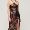 Robe midi dos nu à paillettes Robe midi dos nu à paillettes