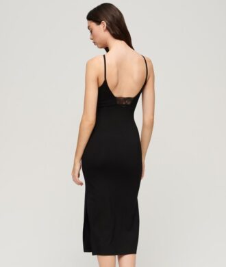 Robe midi en jersey avec dos en dentelle