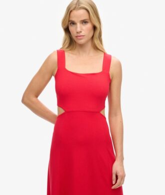 Robe midi en jersey à découpes
