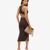 Robe midi en jersey à encolure dégagée Robe midi en jersey à encolure dégagée
