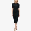 Robe midi en jersey à manches courtes Robe midi en jersey à manches courtes