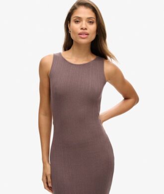 Robe midi en maille dos nu