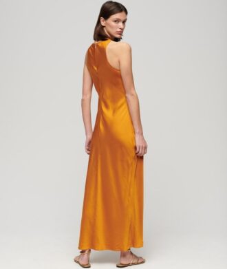 Robe midi en satin