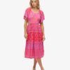 Robe midi imprimée à découpes Robe midi imprimée à découpes