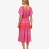 Robe midi imprimée à découpes Robe midi imprimée à découpes