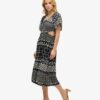 Robe midi imprimée à découpes Robe midi imprimée à découpes