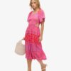 Robe midi imprimée à découpes Robe midi imprimée à découpes