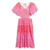 Robe midi imprimée à découpes Robe midi imprimée à découpes