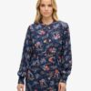 Robe midi à manches longues et volants