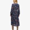 Robe midi à manches longues et volants