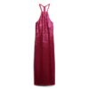Robe midi à paillettes et col licou