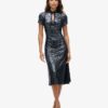Robe midi à paillettes mandarine Robe midi à paillettes mandarine