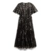 Robe midi volumineuse à volants en maille Robe midi volumineuse à volants en maille