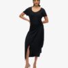 Robe portefeuille midi en tissu flammé Robe portefeuille midi en tissu flammé