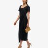 Robe portefeuille midi en tissu flammé Robe portefeuille midi en tissu flammé