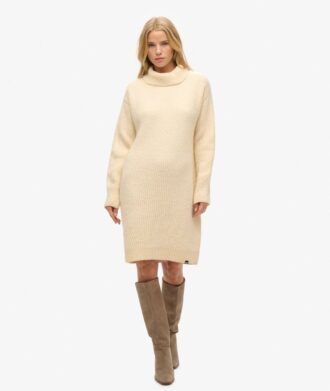 Robe-pull à col roulé en maille