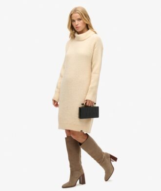 Robe-pull à col roulé en maille