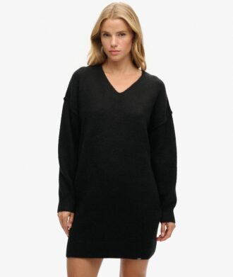 Robe-pull en maille à col en V