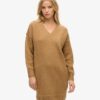 Robe-pull en maille à col en V Robe-pull en maille à col en V