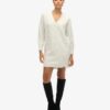 Robe-pull en maille à col en V Robe-pull en maille à col en V