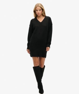 Robe-pull en maille à col en V