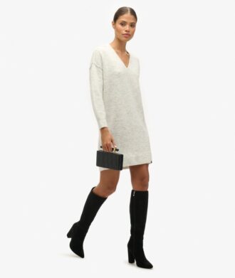 Robe-pull en maille à col en V