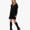 Robe-pull en maille à col en V Robe-pull en maille à col en V