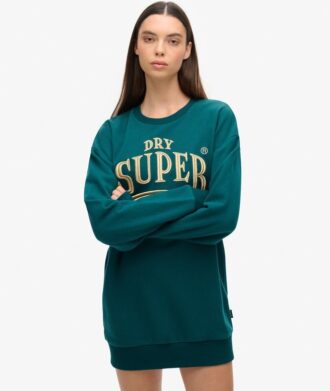 Robe sweat avec logo métallisé de luxe