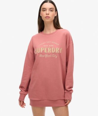 Robe sweat avec logo métallisé de luxe