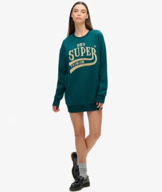 Robe sweat avec logo métallisé de luxe