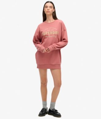Robe sweat avec logo métallisé de luxe